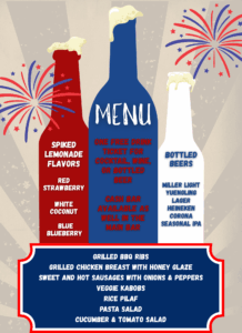 Red, White, & Brews Menu Red, White, & Brews Menu